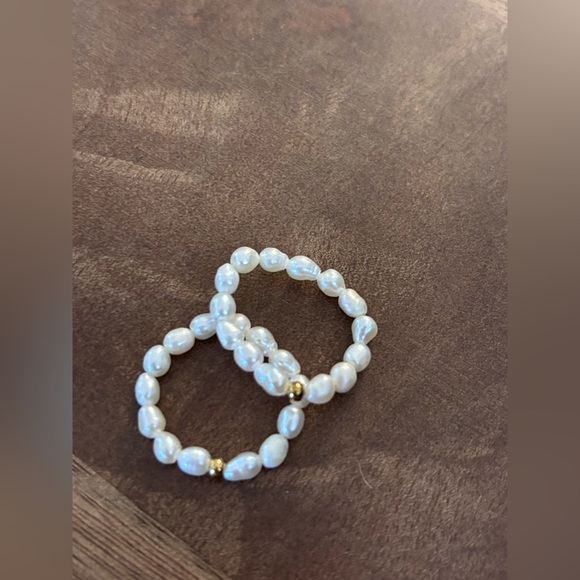 Jewelry - Pair of Elegant Freshwater Pearl Beaded Ring